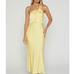 Elegant Yellow One-Shoulder Dress